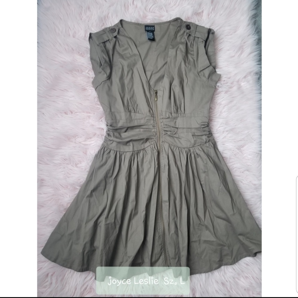 ZIP FRONT Mini SHIRT dress  (L)